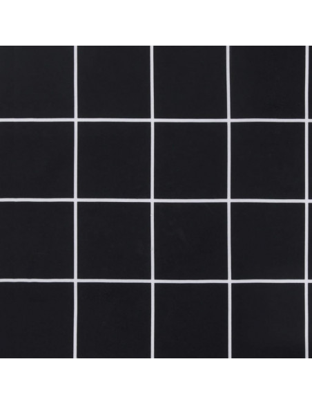 Cuscino per Panca a Quadri Neri 100x50x7 cm in Tessuto Oxford