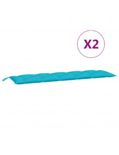 Cuscini per Panca 2 pz Turchese in Tessuto Oxford 2