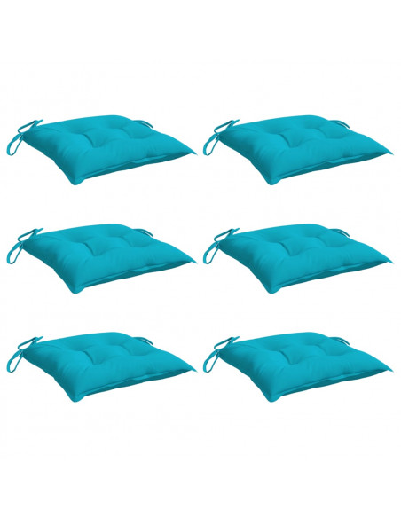Cuscini per Sedia 6 pz Turchese 50x50x7 cm Tessuto Oxford