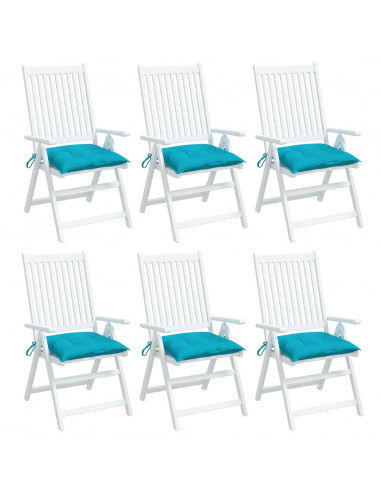 Cuscini per Sedia 6 pz Turchese 50x50x7 cm Tessuto Oxford