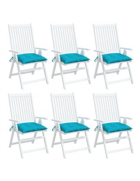 Cuscini per Sedia 6 pz Turchese 50x50x7 cm Tessuto Oxford