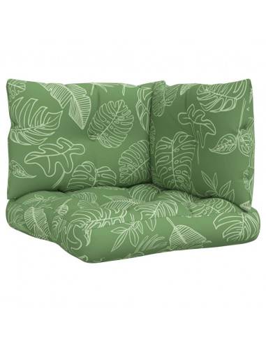 Cuscini per Pallet 3 pz Motivo a Foglie in Tessuto Oxford