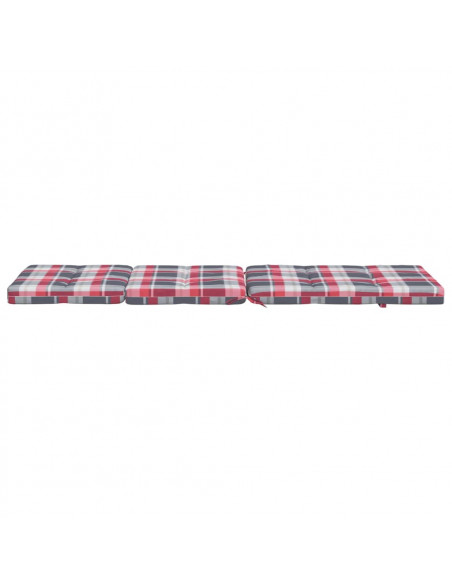 Cuscini Sedia Sdraio 2 pz Motivo Quadri Rosso in Tessuto Oxford