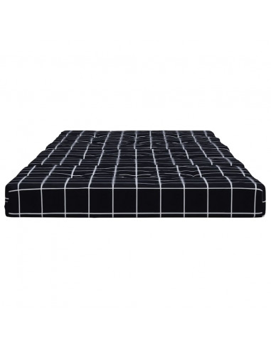 Cuscini Sedia Sdraio 2 pz Motivo Quadri Nero in Tessuto Oxford