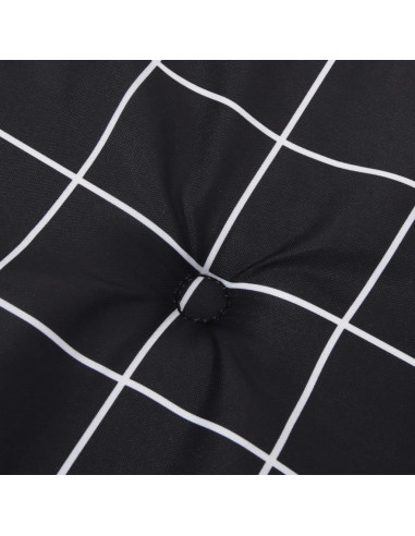 Cuscini Sedia Sdraio 2 pz Motivo Quadri Nero in Tessuto Oxford