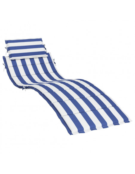 Cuscino per Lettino a Righe Bianche e Blu in Tessuto Oxford