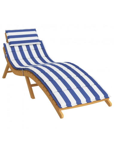 Cuscino per Lettino a Righe Bianche e Blu in Tessuto Oxford