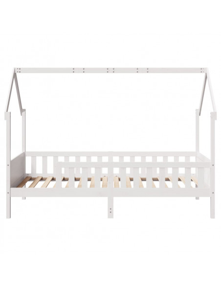 Giroletto Casetta Bambini Bianco 90x190 cm Legno Massello Pino