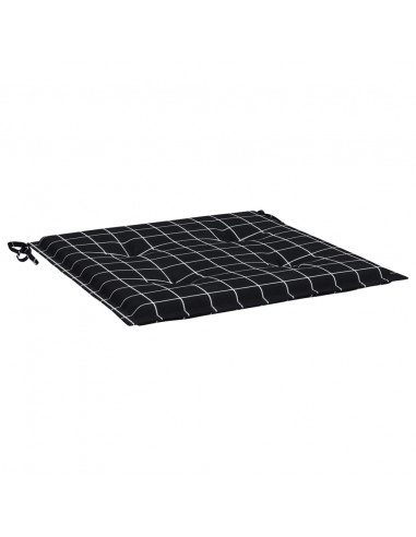 Cuscini Sedia 2 pz Motivo a Quadri Nero 40x40x4 cm in Tessuto