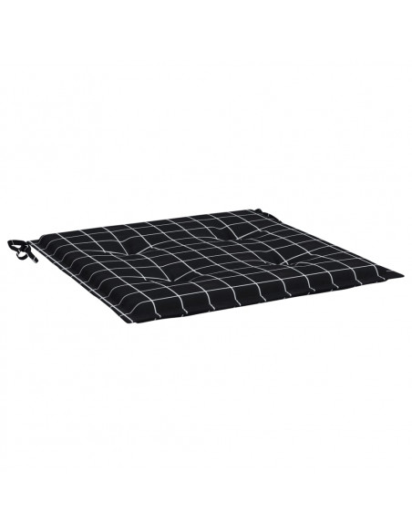 Cuscini Sedia 2 pz Motivo a Quadri Nero 40x40x4 cm in Tessuto
