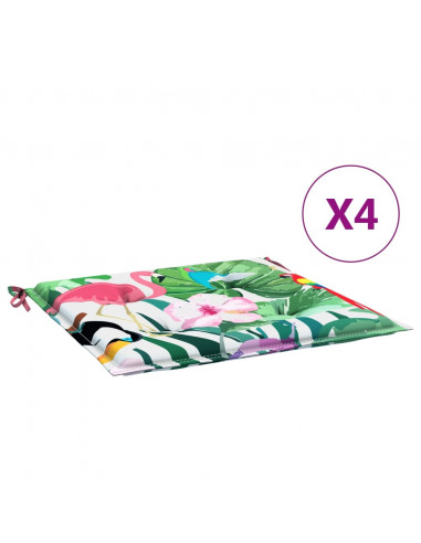 Cuscini per Sedia 4pz Multicolore 40x40x3 cm in Tessuto