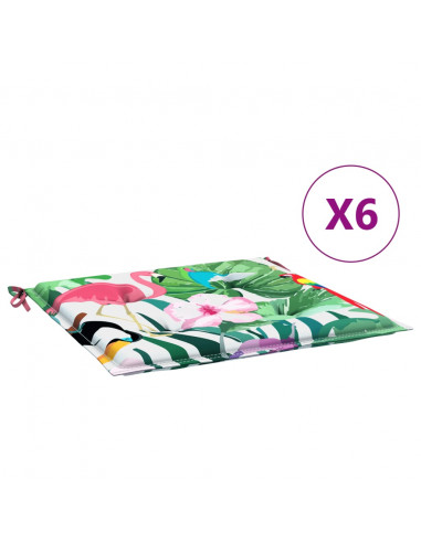 Cuscini per Sedia 6 pz Multicolore 40x40x3 cm in Tessuto
