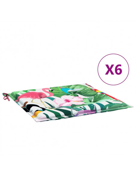 Cuscini per Sedia 6 pz Multicolore 40x40x3 cm in Tessuto