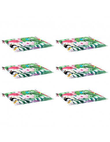 Cuscini per Sedia 6 pz Multicolore 40x40x3 cm in Tessuto