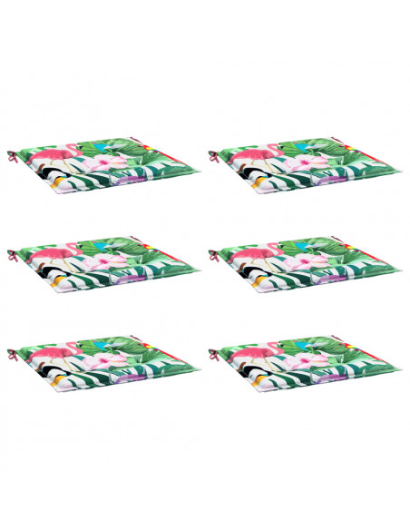 Cuscini per Sedia 6 pz Multicolore 40x40x3 cm in Tessuto
