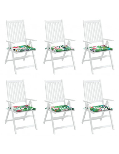 Cuscini per Sedia 6 pz Multicolore 40x40x3 cm in Tessuto