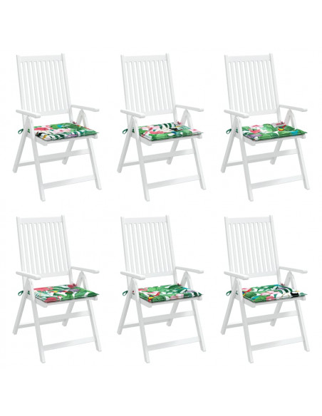 Cuscini per Sedia 6 pz Multicolore 40x40x3 cm in Tessuto