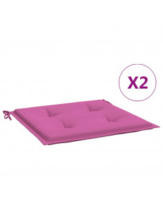 Cuscini per Sedia 2 pz Rosa 40x40x3 cm in Tessuto 2