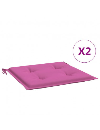 Cuscini per Sedia 2 pz Rosa 40x40x3 cm in Tessuto