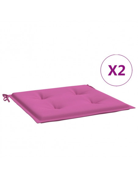Cuscini per Sedia 2 pz Rosa 40x40x3 cm in Tessuto