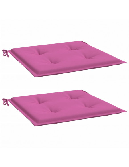 Cuscini per Sedia 2 pz Rosa 40x40x3 cm in Tessuto