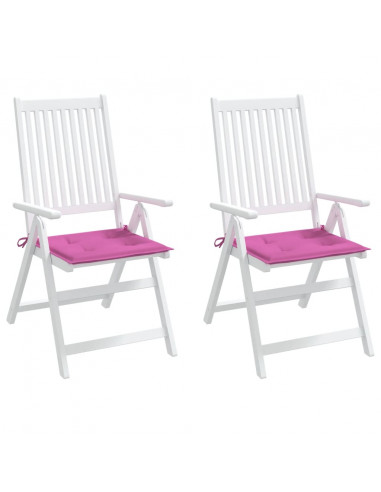 Cuscini per Sedia 2 pz Rosa 40x40x3 cm in Tessuto