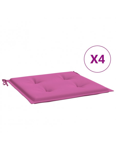 Cuscini per Sedia 4 pz Rosa 40x40x3 cm in Tessuto
