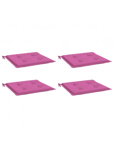 Cuscini per Sedia 4 pz Rosa 40x40x3 cm in Tessuto