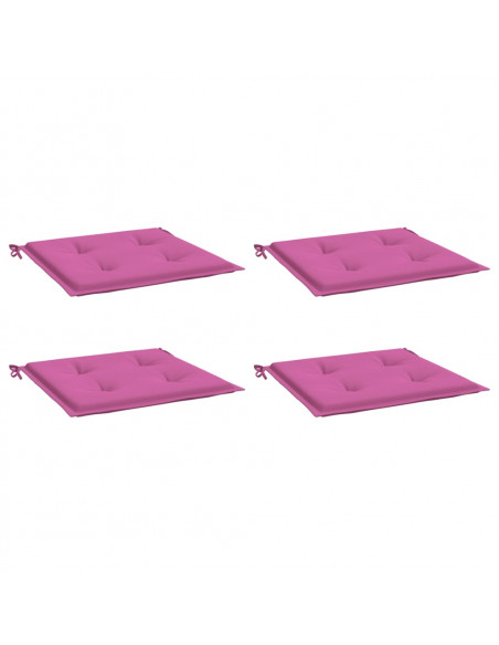 Cuscini per Sedia 4 pz Rosa 40x40x3 cm in Tessuto