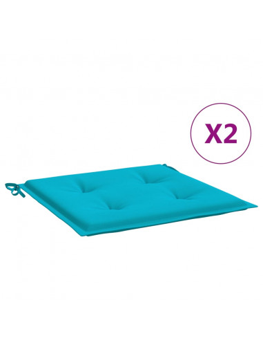 Cuscini per Sedia 2 pz Turchese 40x40x3 cm in Tessuto