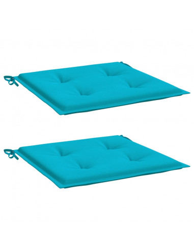 Cuscini per Sedia 2 pz Turchese 40x40x3 cm in Tessuto
