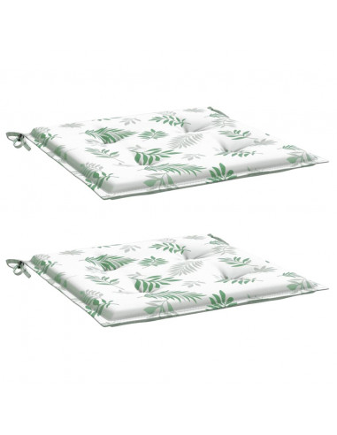 Cuscini per Sedia 2 pz Motivo a Foglie 50x50x4 cm in Tessuto