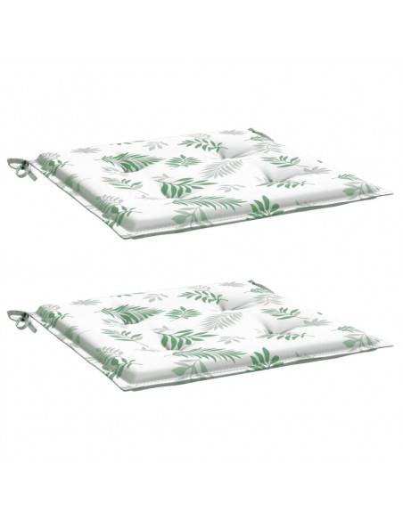 Cuscini per Sedia 2 pz Motivo a Foglie 50x50x4 cm in Tessuto