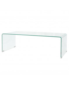 Tavolino da Caffè in Vetro Temperato 98x45x30 cm Trasparente 2