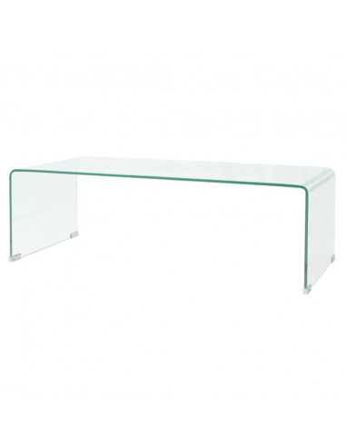 Tavolino da Caffè in Vetro Temperato 98x45x30 cm Trasparente