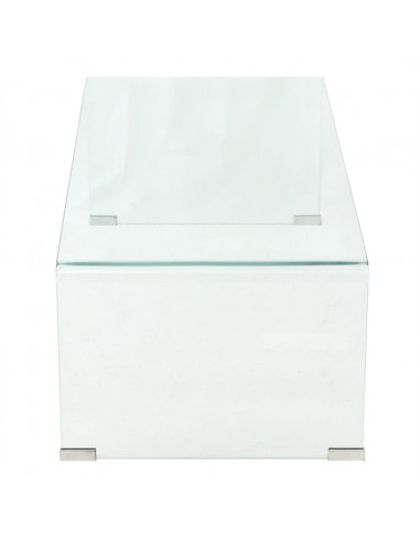 Tavolino da Caffè in Vetro Temperato 98x45x30 cm Trasparente