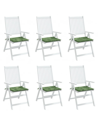 Cuscini per Sedia 6 pz Motivo a Foglie 50x50x3 cm in Tessuto