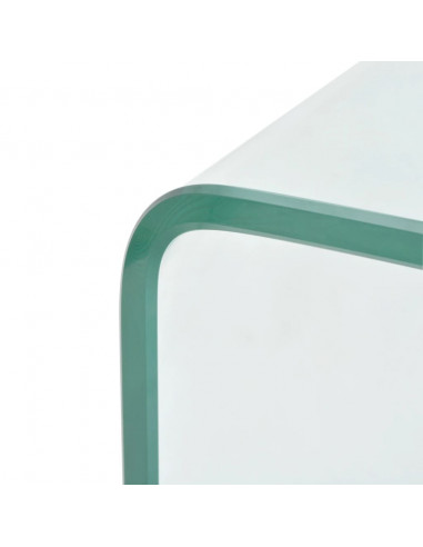 Tavolino da Caffè in Vetro Temperato 98x45x30 cm Trasparente