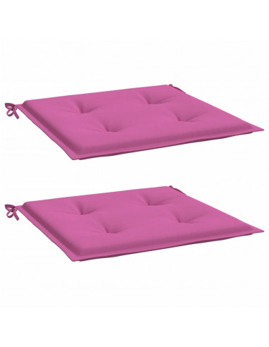 Cuscini per Sedia 2 pz Rosa 50x50x3 cm in Tessuto