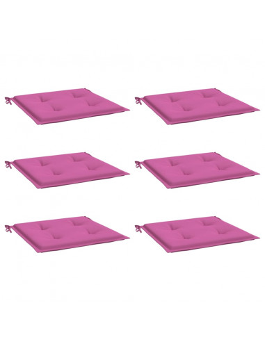 Cuscini per Sedia 6 pz Rosa 50x50x3 cm in Tessuto