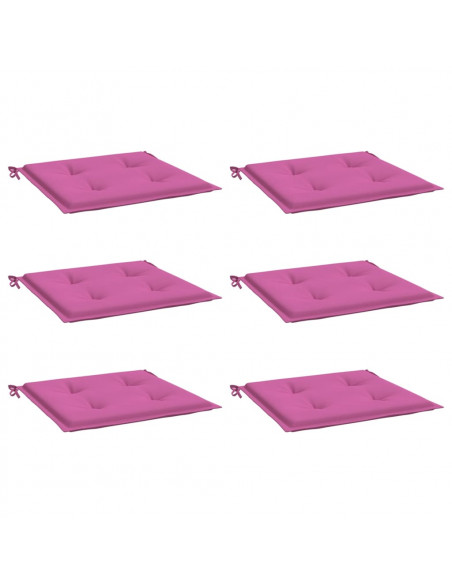 Cuscini per Sedia 6 pz Rosa 50x50x3 cm in Tessuto
