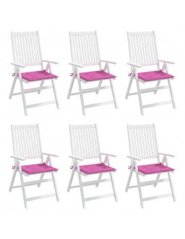 Cuscini per Sedia 6 pz Rosa 50x50x3 cm in Tessuto