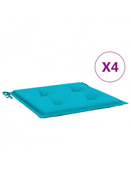 Cuscini per Sedia 5 pz Turchese 50x50x3 cm in Tessuto