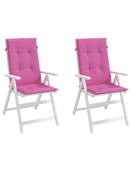 Cuscini per Sedie 2 pz Rosa 120x50x3 cm in Tessuto
