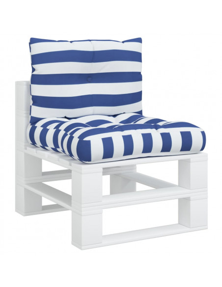 Cuscini per Pallet 2 pz Strisce Blu e Bianche Tessuto Oxford
