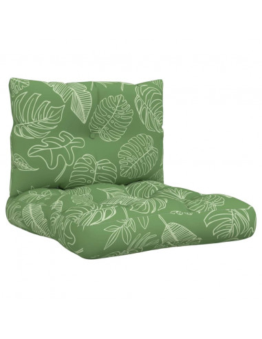 Cuscini per Pallet 2 pz Motivo a Foglie in Tessuto Oxford