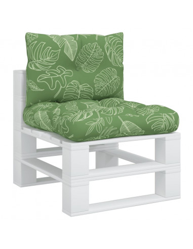 Cuscini per Pallet 2 pz Motivo a Foglie in Tessuto Oxford