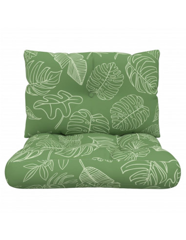 Cuscini per Pallet 2 pz Motivo a Foglie in Tessuto Oxford