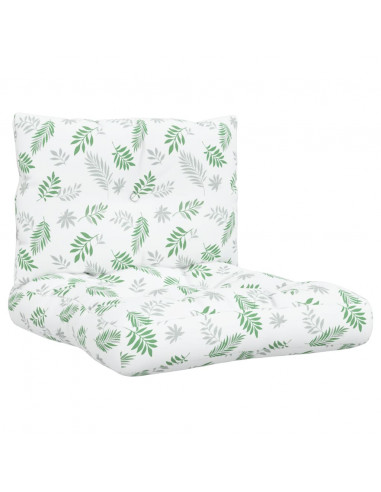 Cuscini per Pallet 2 pz Motivo a Foglie in Tessuto Oxford