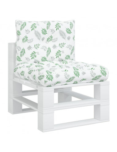 Cuscini per Pallet 2 pz Motivo a Foglie in Tessuto Oxford